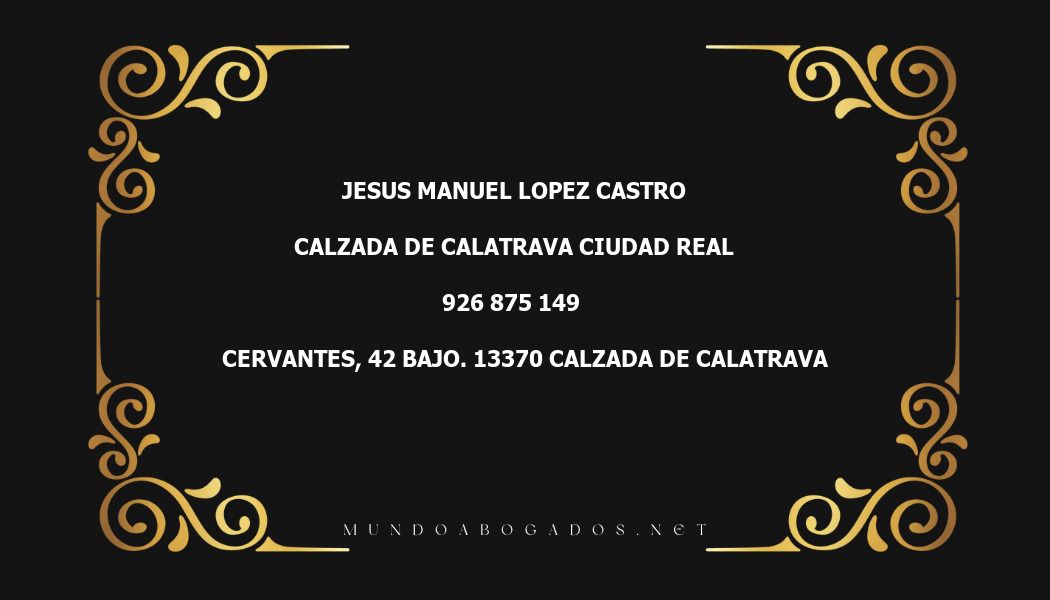 abogado Jesus Manuel Lopez Castro en la localidad de Calzada de Calatrava