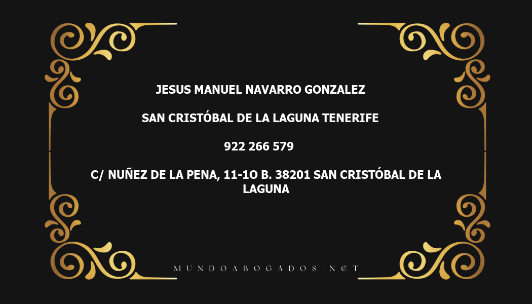 abogado Jesus Manuel Navarro Gonzalez en la localidad de San Cristóbal de La Laguna