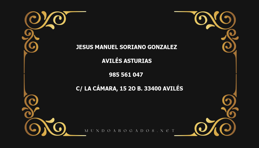 abogado Jesus Manuel Soriano Gonzalez en la localidad de Avilés