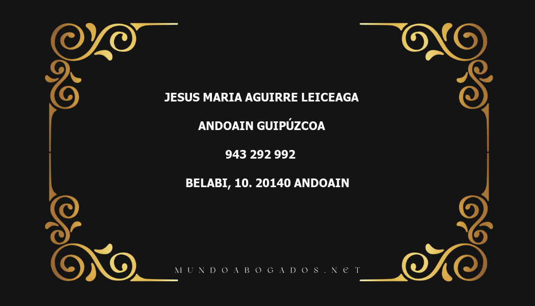 abogado Jesus Maria Aguirre Leiceaga en la localidad de Andoain