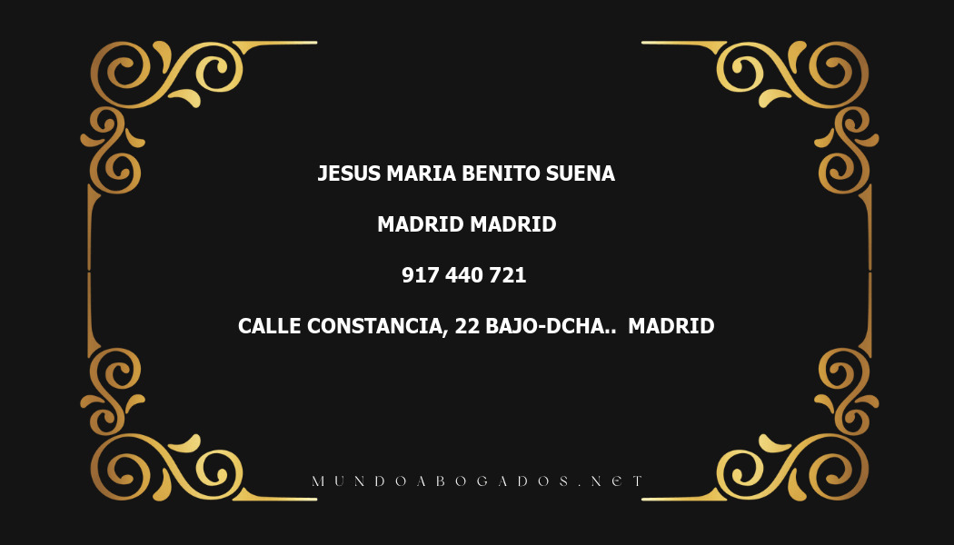 abogado Jesus Maria Benito Suena en la localidad de Madrid