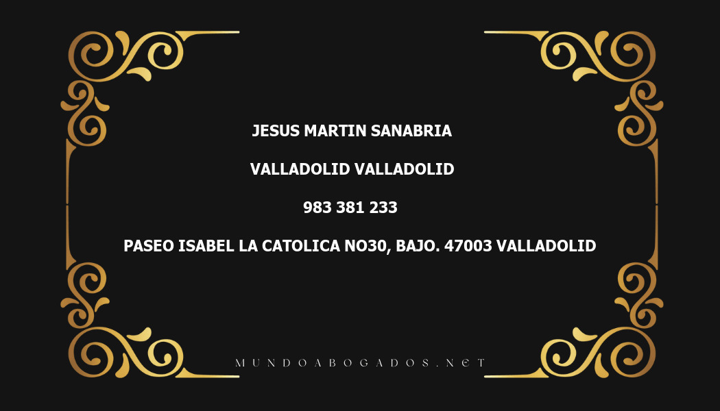 abogado Jesus Martin Sanabria en la localidad de Valladolid