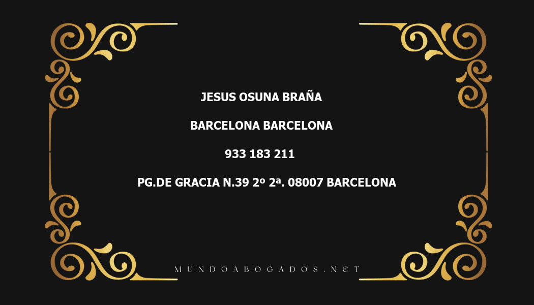 abogado Jesus Osuna Braña en la localidad de Barcelona