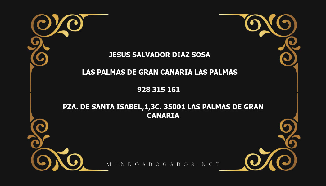 abogado Jesus Salvador Diaz Sosa en la localidad de Las Palmas de Gran Canaria