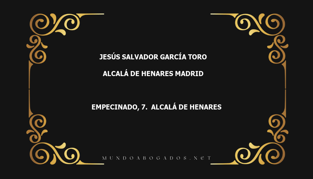 abogado Jesús Salvador García Toro en la localidad de Alcalá de Henares