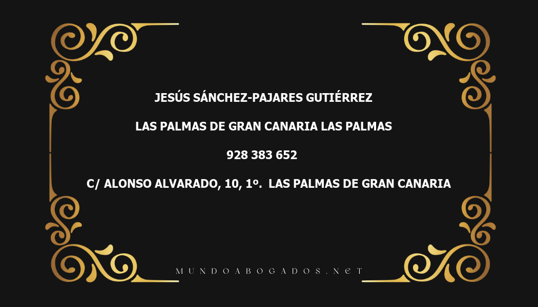 abogado Jesús Sánchez-Pajares Gutiérrez en la localidad de Las Palmas de Gran Canaria