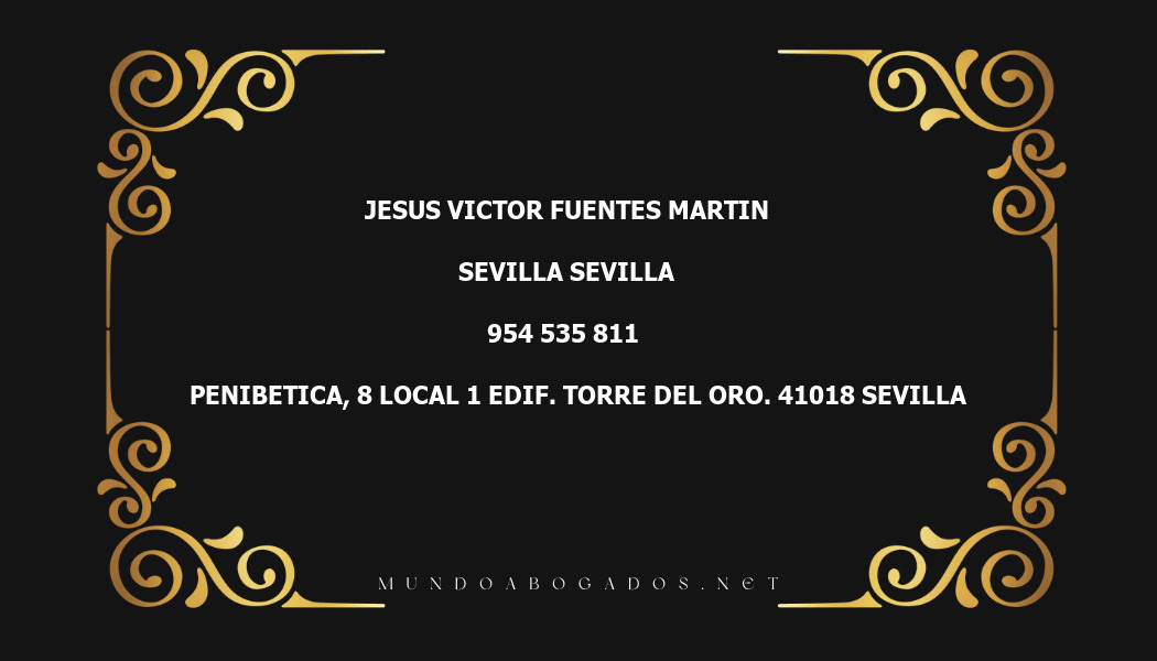 abogado Jesus Victor Fuentes Martin en la localidad de Sevilla