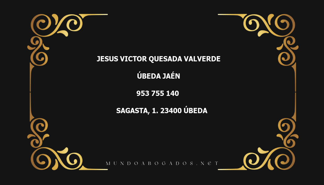 abogado Jesus Victor Quesada Valverde en la localidad de Úbeda