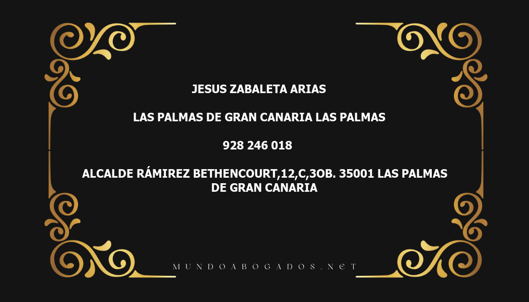 abogado Jesus Zabaleta Arias en la localidad de Las Palmas de Gran Canaria