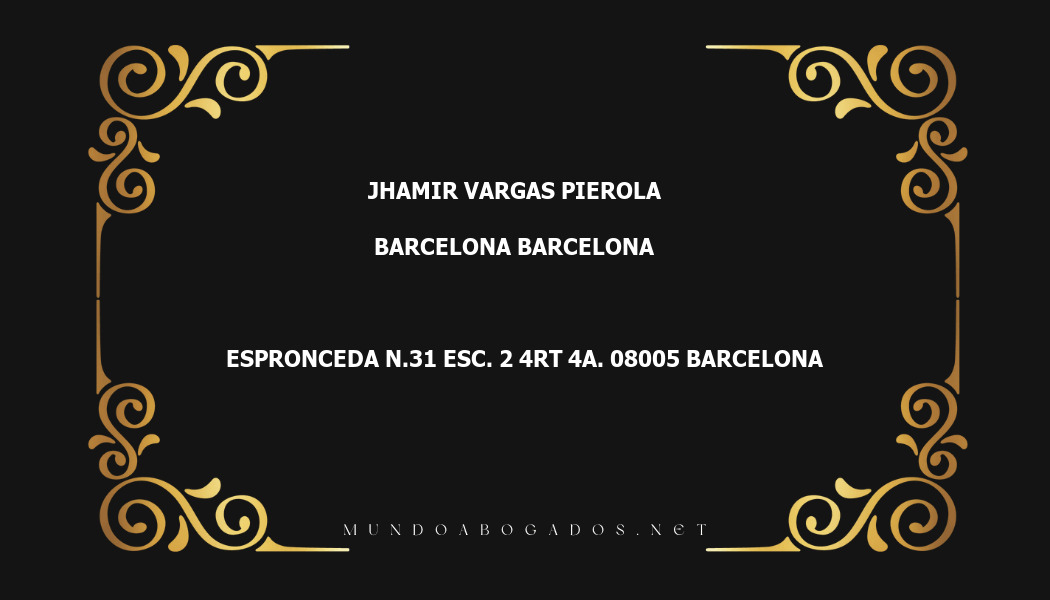 abogado Jhamir Vargas Pierola en la localidad de Barcelona