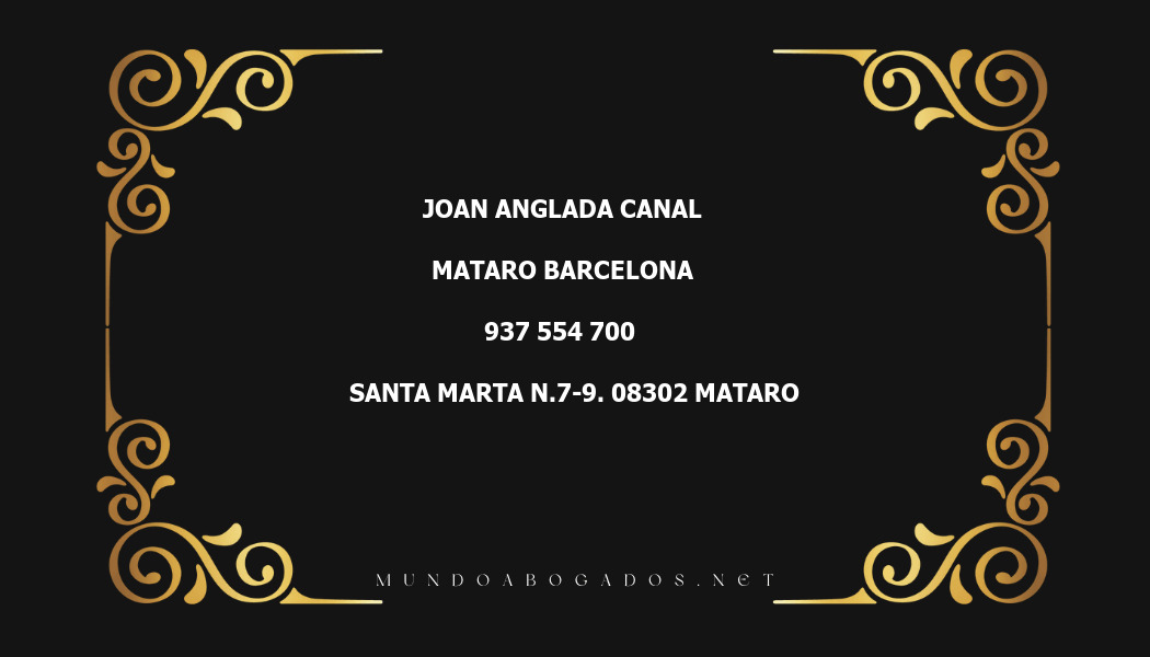 abogado Joan Anglada Canal en la localidad de Mataro