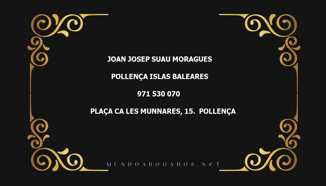 abogado Joan Josep Suau Moragues en la localidad de Pollença