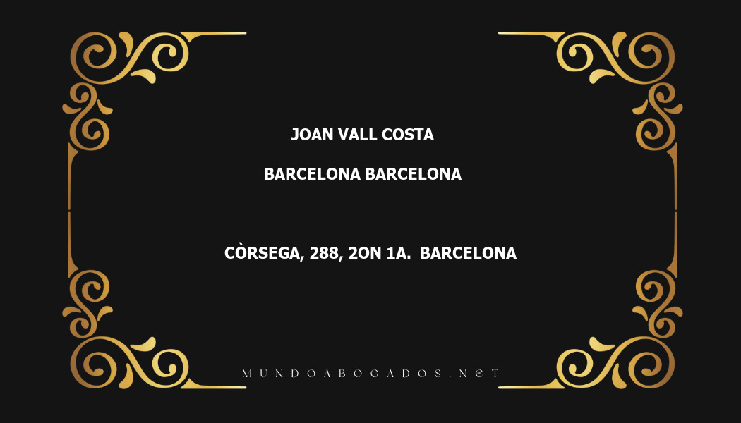 abogado Joan Vall Costa en la localidad de Barcelona