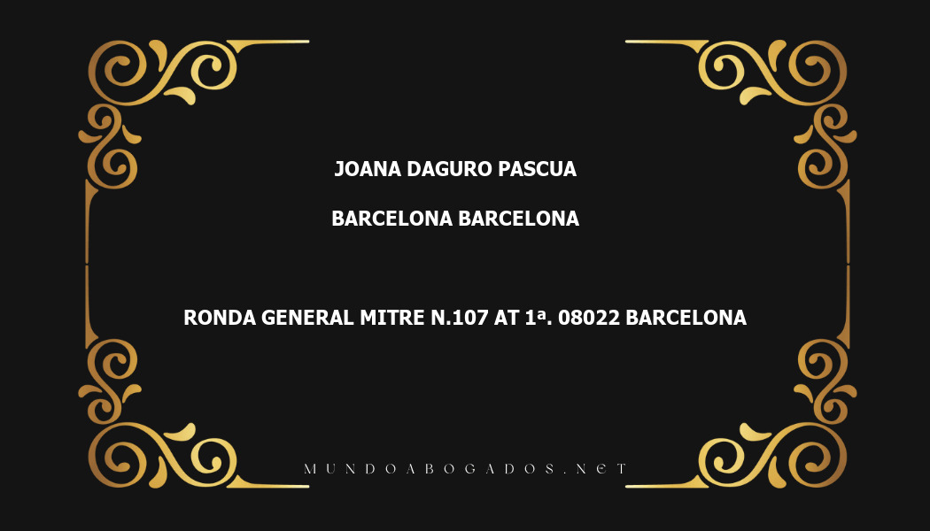 abogado Joana Daguro Pascua en la localidad de Barcelona