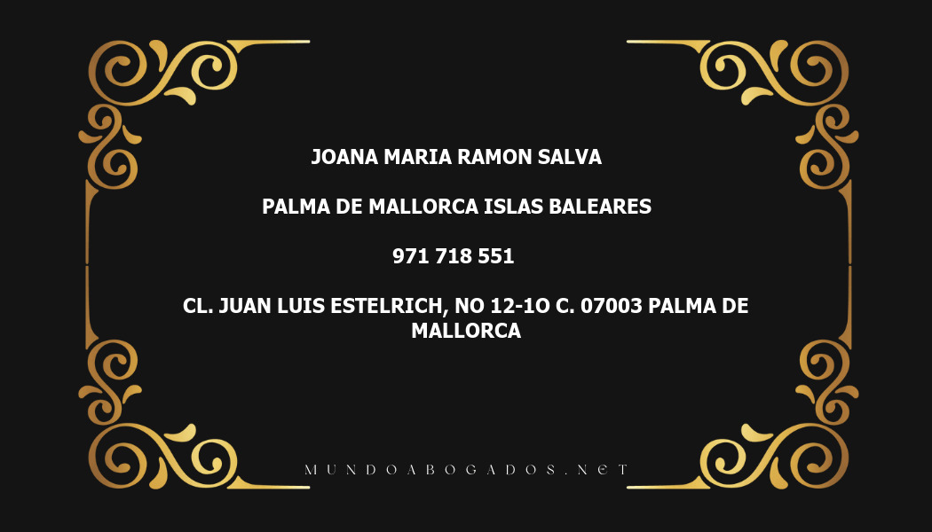 abogado Joana Maria Ramon Salva en la localidad de Palma de Mallorca