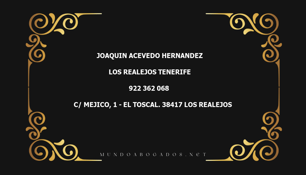 abogado Joaquin Acevedo Hernandez en la localidad de Los Realejos