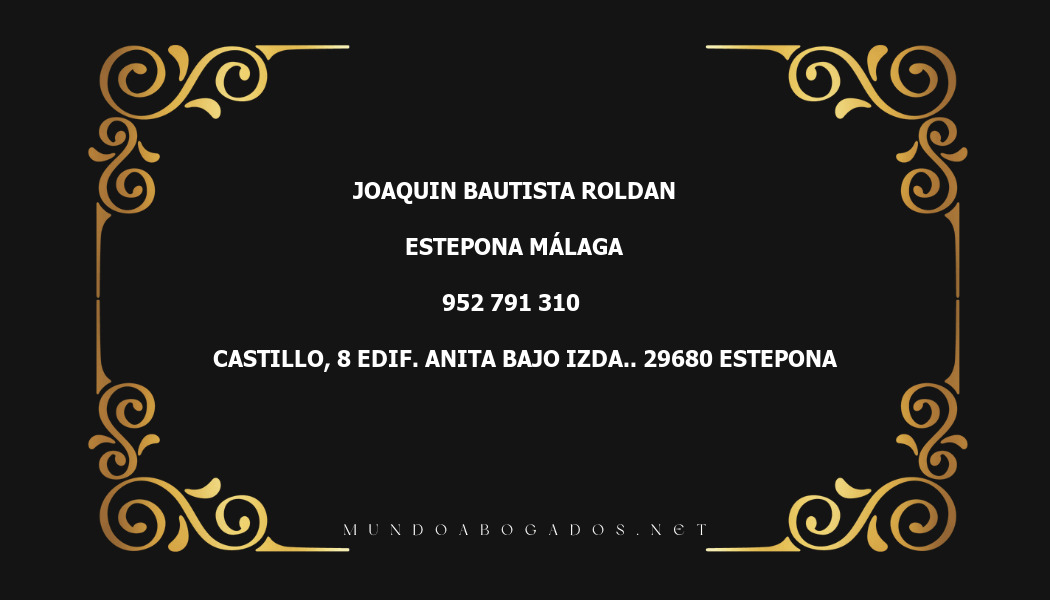 abogado Joaquin Bautista Roldan en la localidad de Estepona