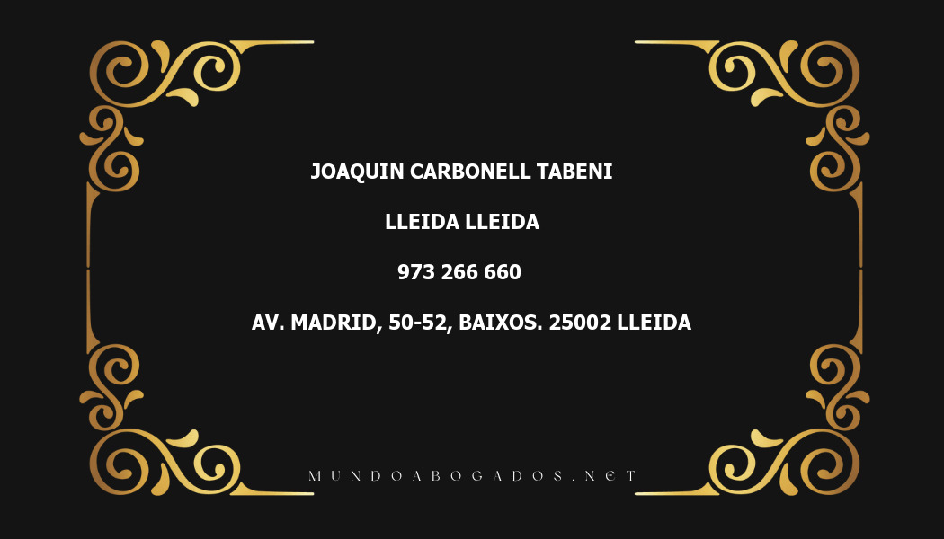 abogado Joaquin Carbonell Tabeni en la localidad de Lleida