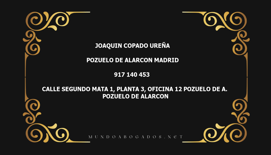 abogado Joaquin Copado Ureña en la localidad de Pozuelo de Alarcon