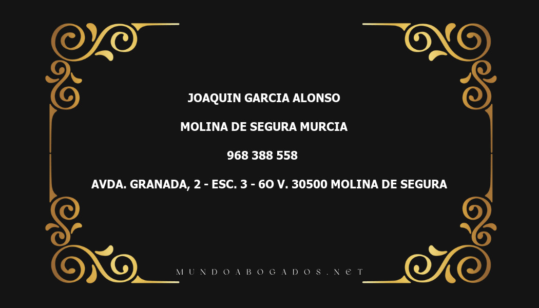 abogado Joaquin Garcia Alonso en la localidad de Molina de Segura