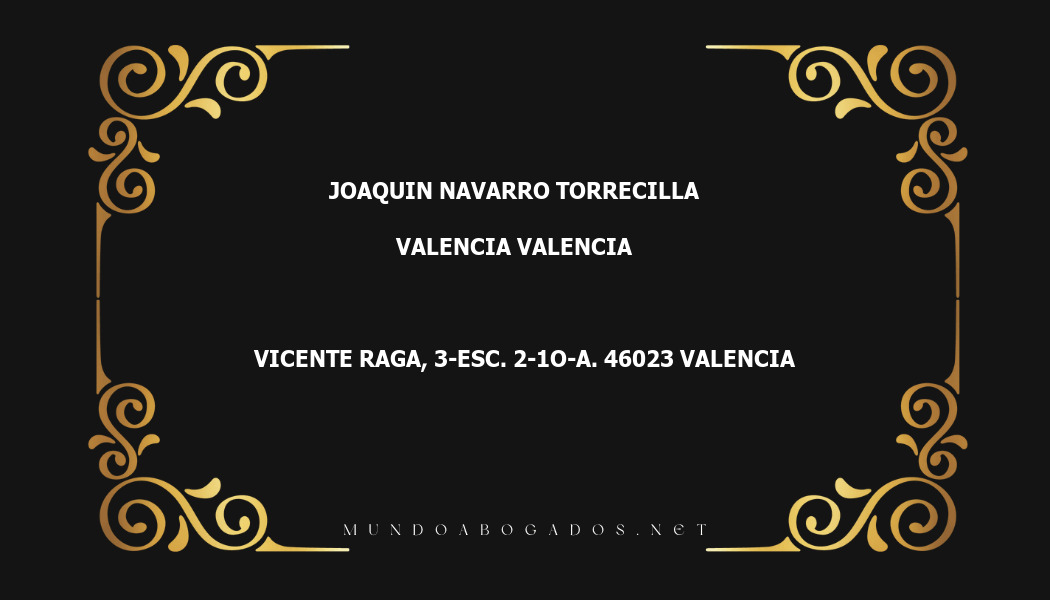 abogado Joaquin Navarro Torrecilla en la localidad de Valencia