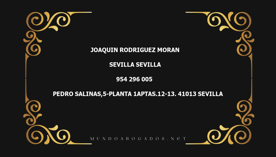 abogado Joaquin Rodriguez Moran en la localidad de Sevilla