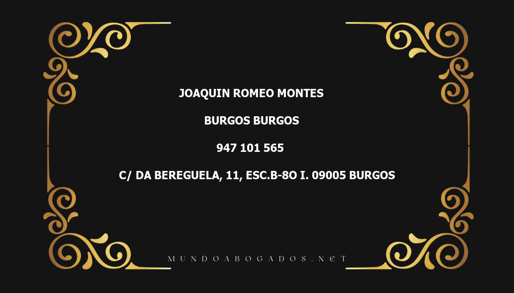 abogado Joaquin Romeo Montes en la localidad de Burgos