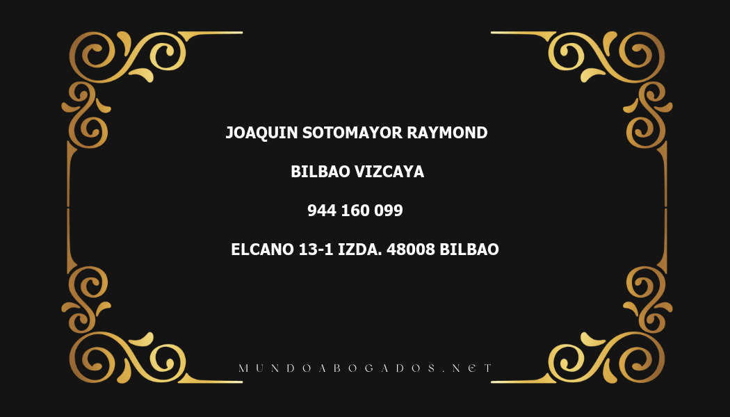 abogado Joaquin Sotomayor Raymond en la localidad de Bilbao