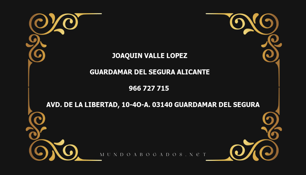 abogado Joaquin Valle Lopez en la localidad de Guardamar del Segura