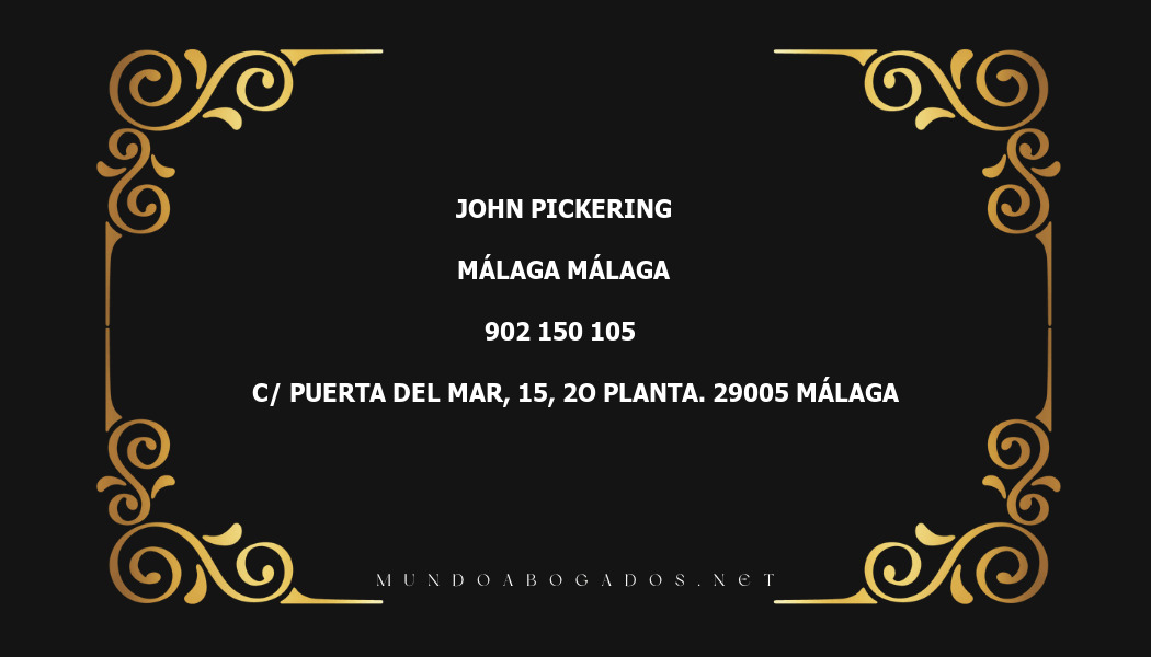 abogado John Pickering en la localidad de Málaga