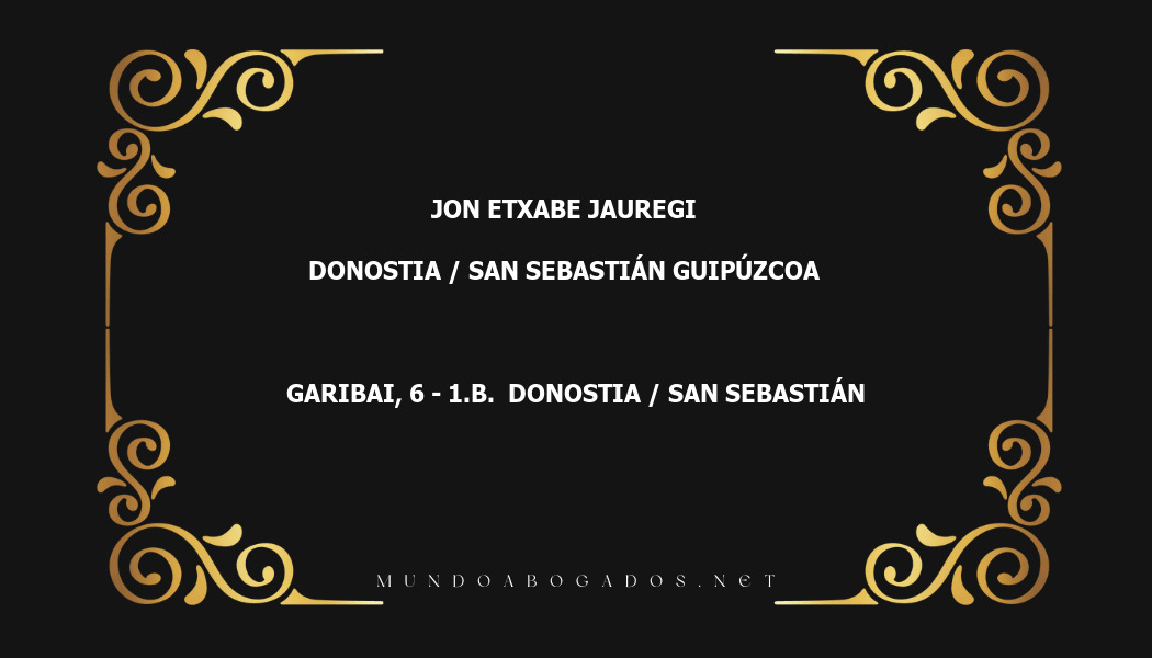 abogado Jon Etxabe Jauregi en la localidad de Donostia / San Sebastián