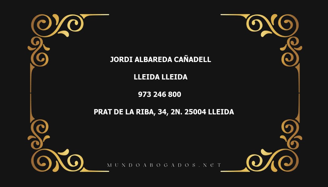 abogado Jordi Albareda Cañadell en la localidad de Lleida