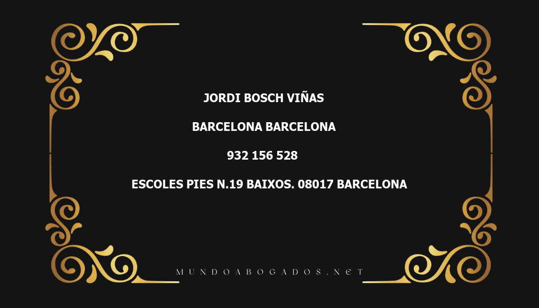 abogado Jordi Bosch Viñas en la localidad de Barcelona