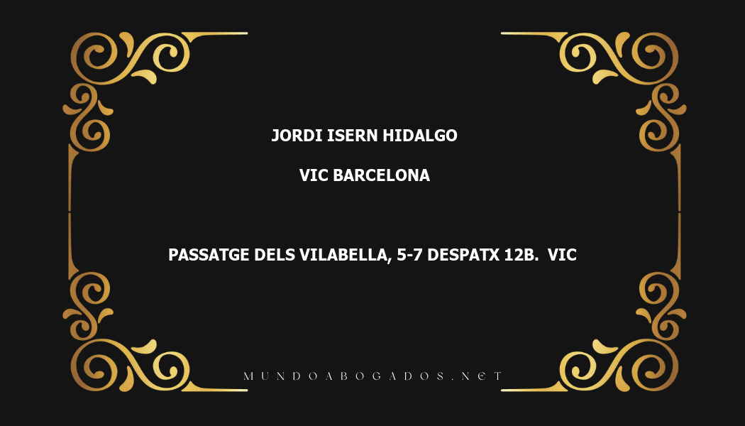 abogado Jordi Isern Hidalgo en la localidad de Vic