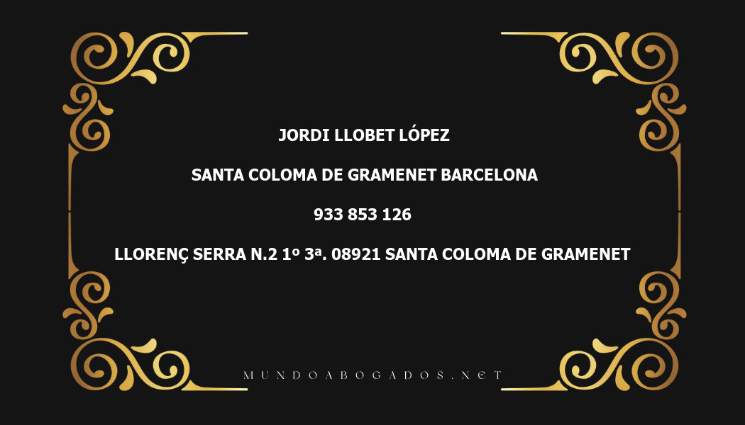 abogado Jordi Llobet López en la localidad de Santa Coloma de Gramenet