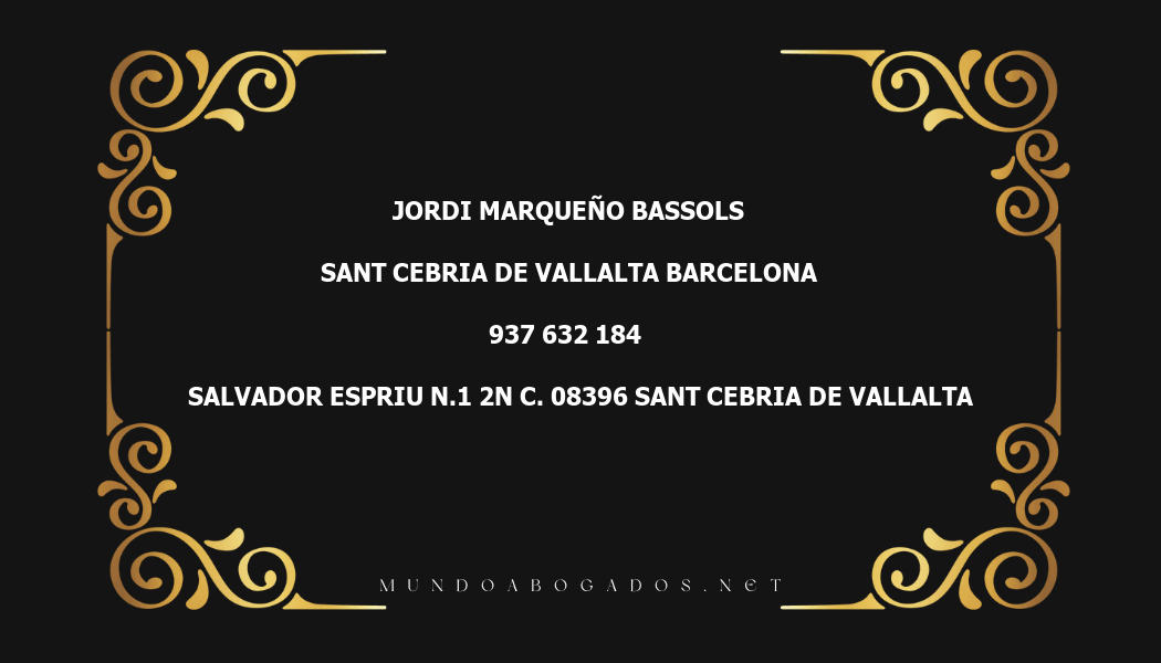 abogado Jordi Marqueño Bassols en la localidad de Sant Cebria de Vallalta