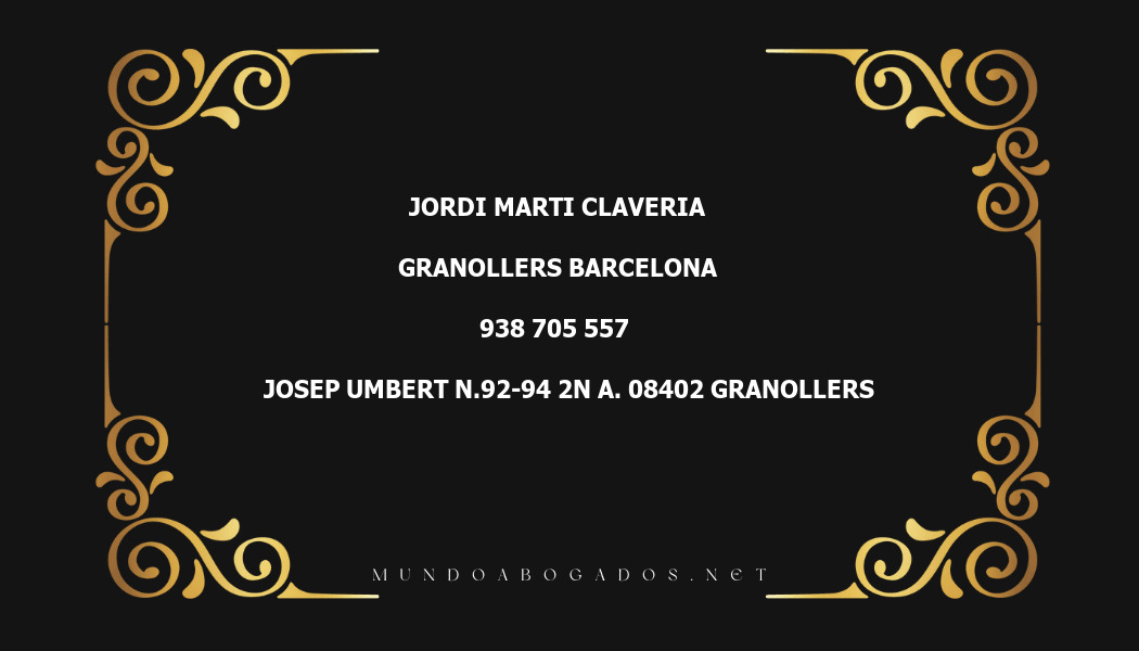 abogado Jordi Marti Claveria en la localidad de Granollers