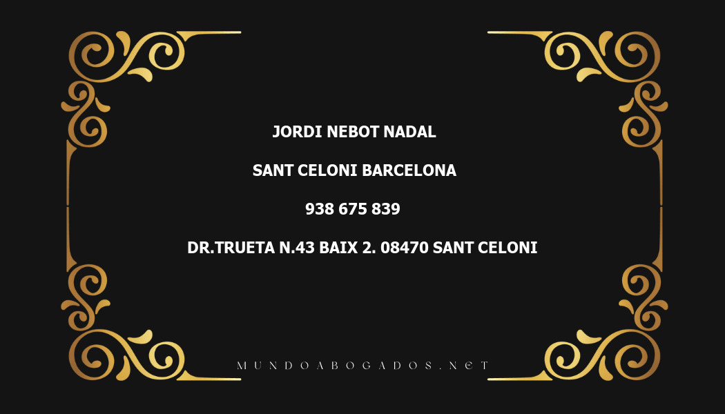 abogado Jordi Nebot Nadal en la localidad de Sant Celoni