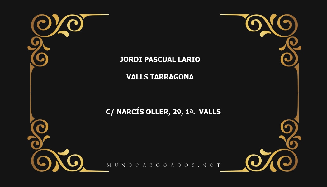 abogado Jordi Pascual Lario en la localidad de Valls