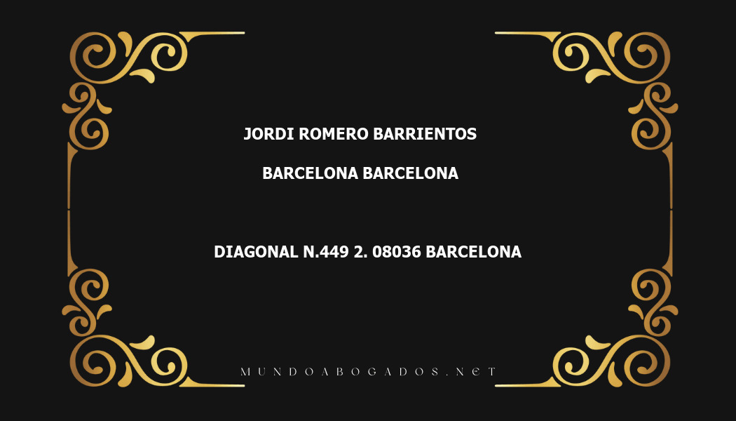 abogado Jordi Romero Barrientos en la localidad de Barcelona