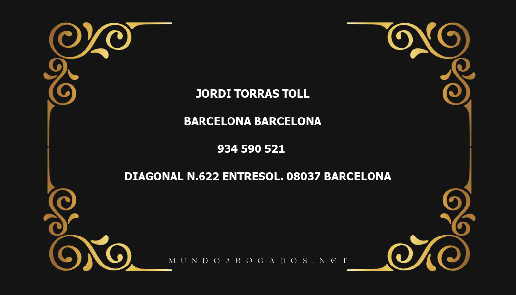 abogado Jordi Torras Toll en la localidad de Barcelona