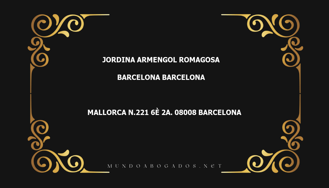 abogado Jordina Armengol Romagosa en la localidad de Barcelona