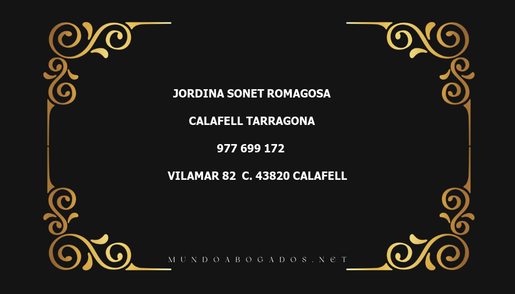 abogado Jordina Sonet Romagosa en la localidad de Calafell