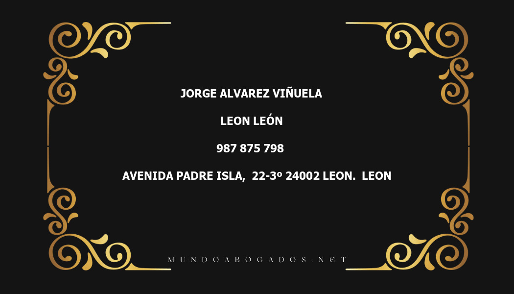 abogado Jorge Alvarez Viñuela en la localidad de Leon