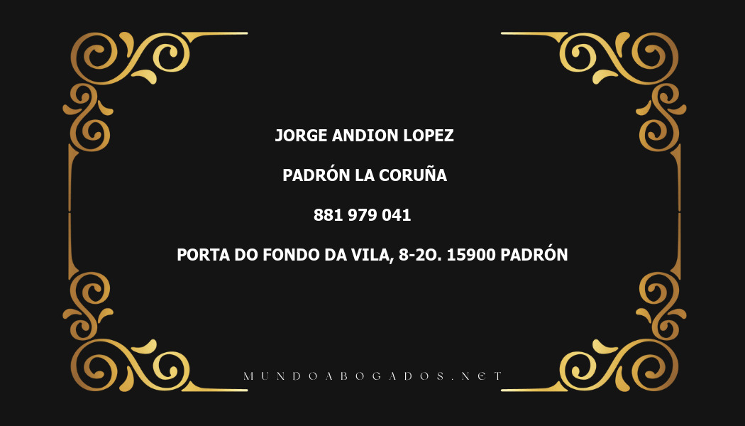 abogado Jorge Andion Lopez en la localidad de Padrón