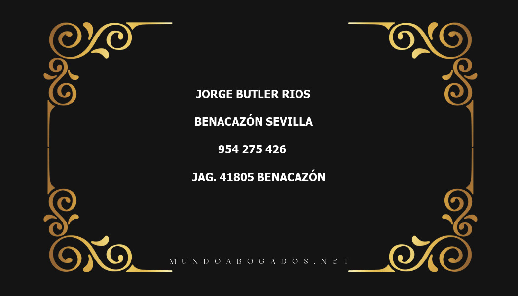 abogado Jorge Butler Rios en la localidad de Benacazón