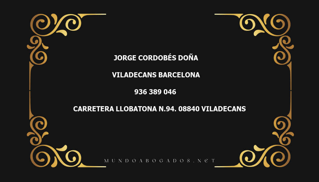 abogado Jorge Cordobés Doña en la localidad de Viladecans