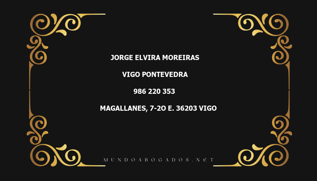 abogado Jorge Elvira Moreiras en la localidad de Vigo