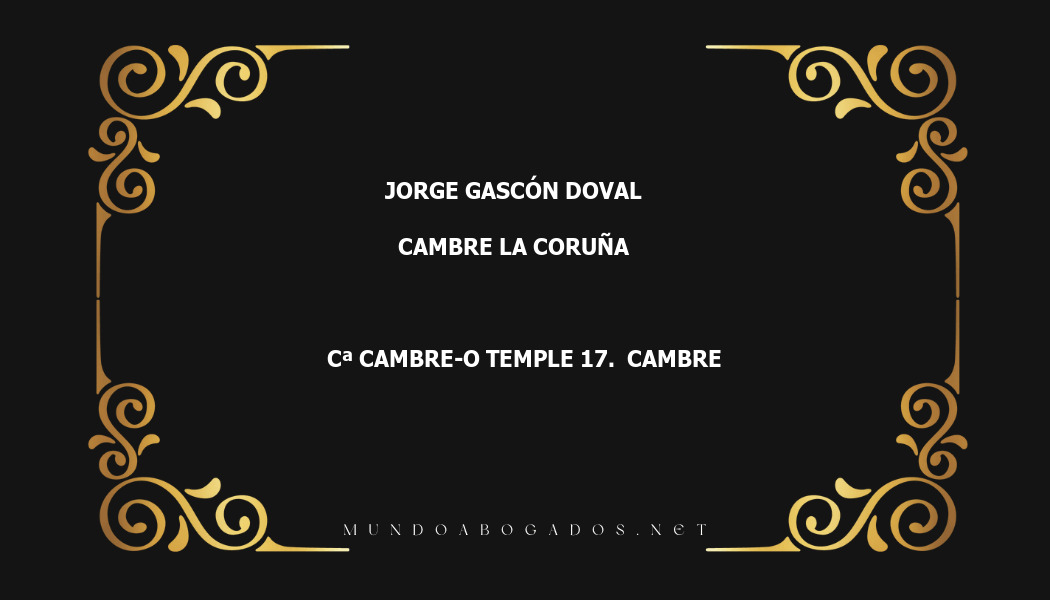 abogado Jorge Gascón Doval en la localidad de Cambre