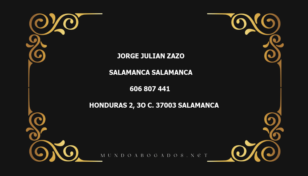 abogado Jorge Julian Zazo en la localidad de Salamanca